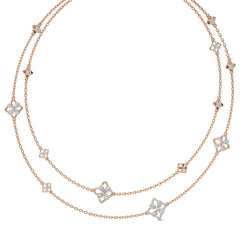 2 CT. Majestic Petal Two Row Layered Round and Pear Lab Created Diamond Necklace