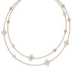 2 CT. Majestic Petal Two Row Layered Round and Pear Lab Created Diamond Necklace