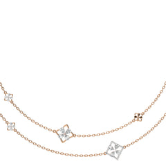 2 CT. Majestic Petal Two Row Layered Round and Pear Lab Created Diamond Necklace