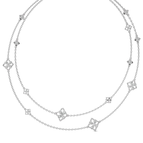 2 CT. Majestic Petal Two Row Layered Round and Pear Lab Created Diamond Necklace