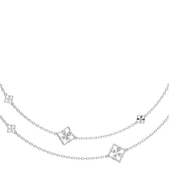 2 CT. Majestic Petal Two Row Layered Round and Pear Lab Created Diamond Necklace