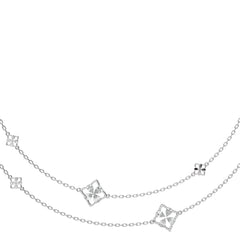 2 CT. Majestic Petal Two Row Layered Round and Pear Lab Created Diamond Necklace