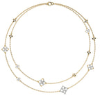 2 CT. Majestic Petal Two Row Layered Round and Pear Lab Created Diamond Necklace