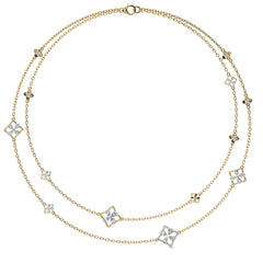 2 CT. Majestic Petal Two Row Layered Round and Pear Lab Created Diamond Necklace