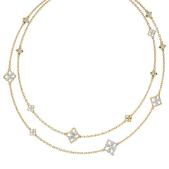 2 CT. Majestic Petal Two Row Layered Round and Pear Lab Created Diamond Necklace