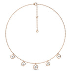 1/2 CT. Flower Symphony  Natural Round Diamond Five Station Necklace