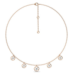 1/2 CT. Flower Symphony  Natural Round Diamond Five Station Necklace