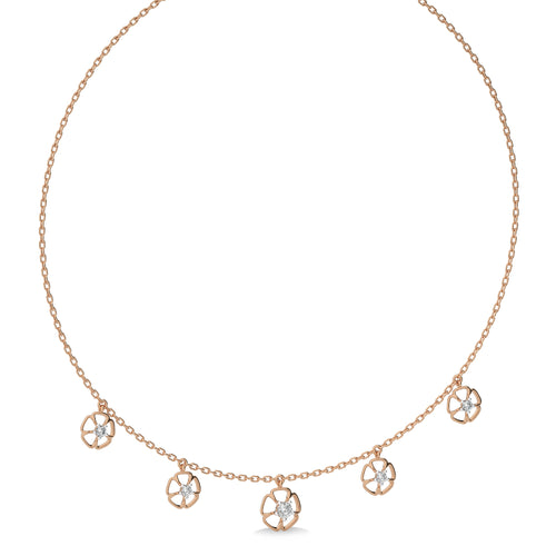 1/2 CT. Flower Symphony  Lab Created Round Diamond Five Station Necklace