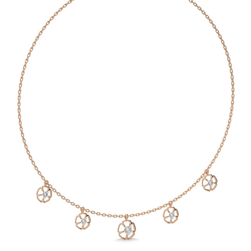 1/2 CT. Flower Symphony  Lab Created Round Diamond Five Station Necklace