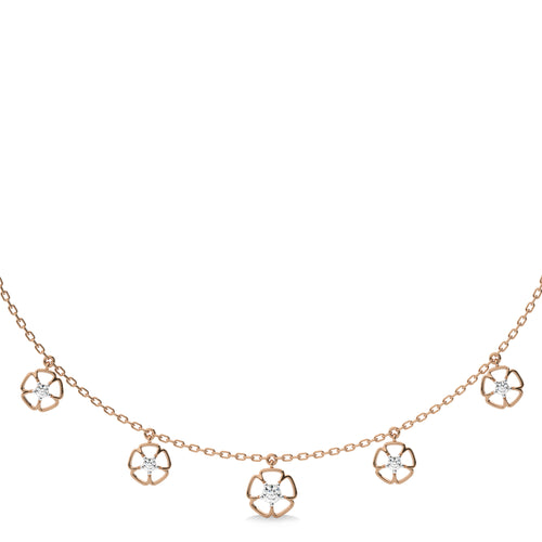 1/2 CT. Flower Symphony  Lab Created Round Diamond Five Station Necklace
