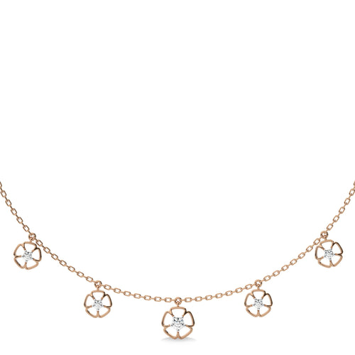 1/2 CT. Flower Symphony  Lab Created Round Diamond Five Station Necklace