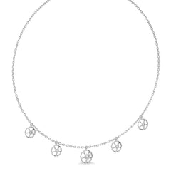 1/2 CT. Flower Symphony  Lab Created Round Diamond Five Station Necklace