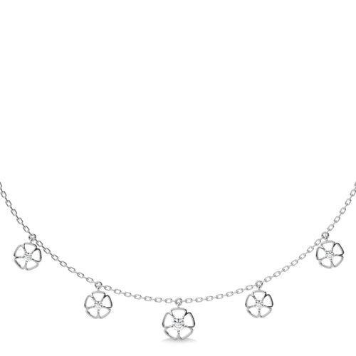 1/2 CT. Flower Symphony  Lab Created Round Diamond Five Station Necklace