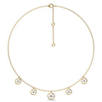 1/2 CT. Flower Symphony  Lab Created Round Diamond Five Station Necklace