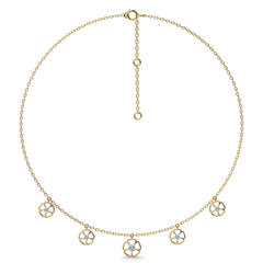 1/2 CT. Flower Symphony  Lab Created Round Diamond Five Station Necklace