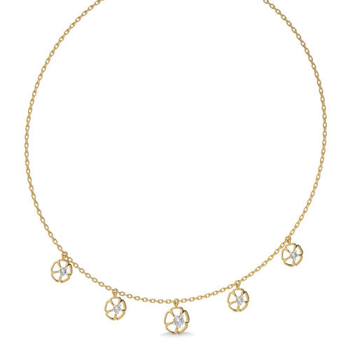 1/2 CT. Flower Symphony  Lab Created Round Diamond Five Station Necklace