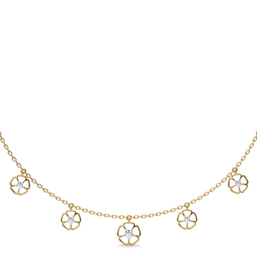 1/2 CT. Flower Symphony  Lab Created Round Diamond Five Station Necklace
