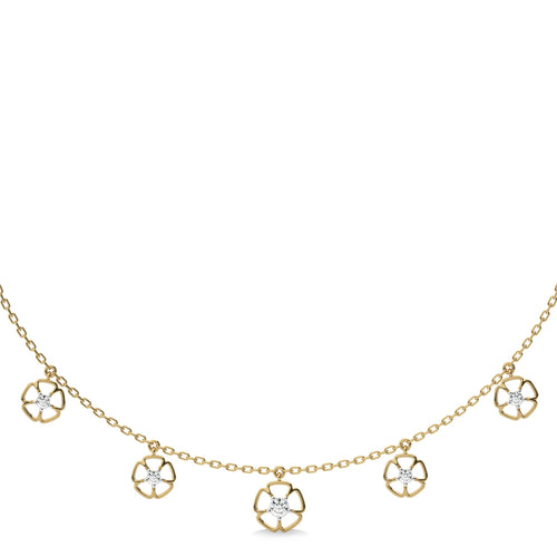1/2 CT. Flower Symphony  Lab Created Round Diamond Five Station Necklace