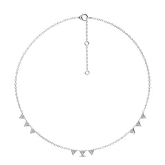 1/2 CT. Dainty Round Lab Created Diamond V motifs Station Necklace