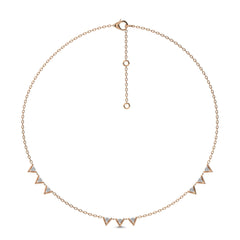1/2 CT. Dainty Round Lab Created Diamond V motifs Station Necklace
