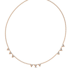 1/2 CT. Dainty Round Lab Created Diamond V motifs Station Necklace