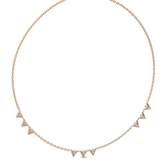 1/2 CT. Dainty Round Lab Created Diamond V motifs Station Necklace
