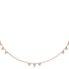 1/2 CT. Dainty Round Lab Created Diamond V motifs Station Necklace