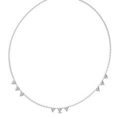 1/2 CT. Dainty Round Lab Created Diamond V motifs Station Necklace