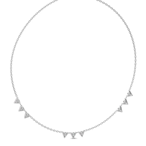 1/2 CT. Dainty Round Lab Created Diamond V motifs Station Necklace