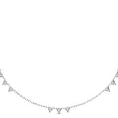 1/2 CT. Dainty Round Lab Created Diamond V motifs Station Necklace