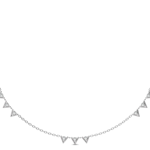 1/2 CT. Dainty Round Lab Created Diamond V motifs Station Necklace
