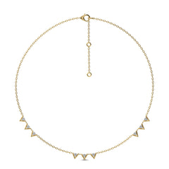 1/2 CT. Dainty Round Lab Created Diamond V motifs Station Necklace
