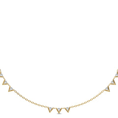 1/2 CT. Dainty Round Lab Created Diamond V motifs Station Necklace