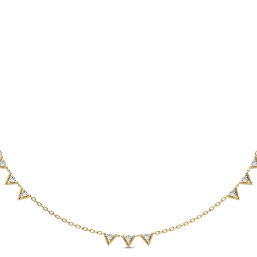 1/2 CT. Dainty Round Lab Created Diamond V motifs Station Necklace