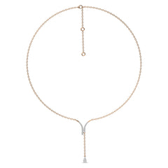 1/2 CT. Fashionable tear drop Pear and Round Natural Diamond Necklace