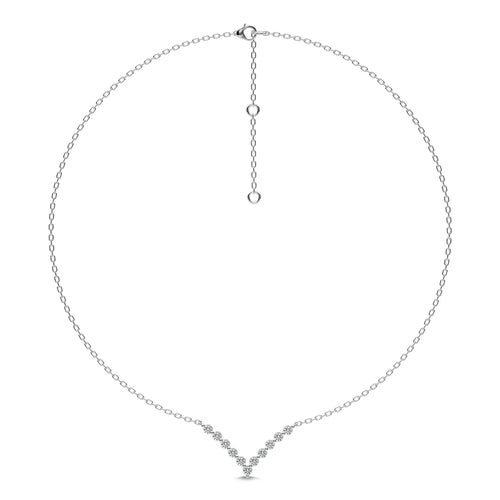 1 CT. Elena Serenity V shape Round Lab Created Diamond Necklace