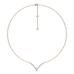 1 CT. Elena Serenity V shape Round Lab Created Diamond Necklace