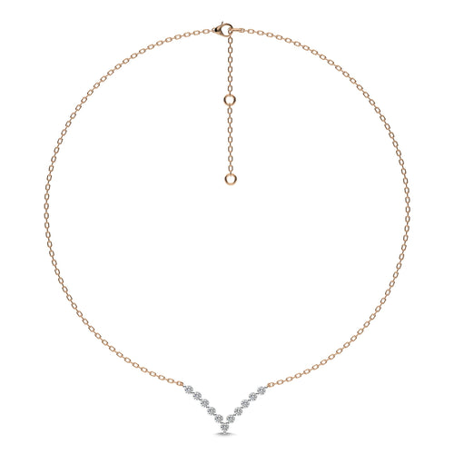1 CT. Elena Serenity V shape Round Lab Created Diamond Necklace