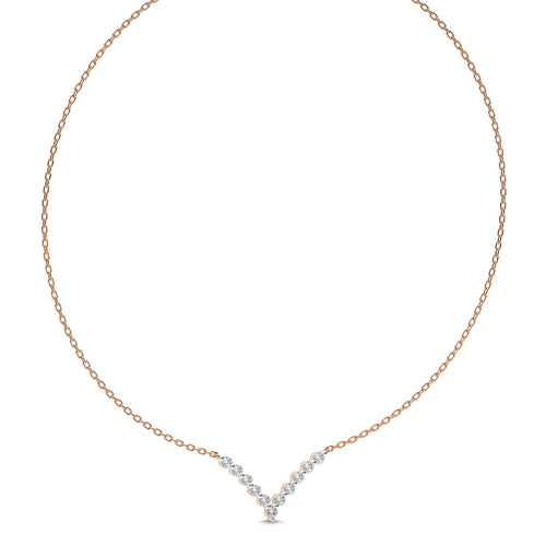 1 CT. Elena Serenity V shape Round Lab Created Diamond Necklace