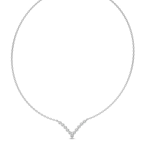 1 CT. Elena Serenity V shape Round Lab Created Diamond Necklace