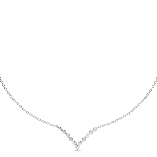 1 CT. Elena Serenity V shape Round Lab Created Diamond Necklace