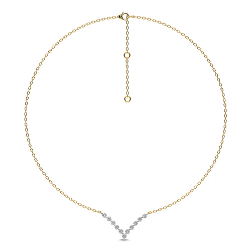 1 CT. Elena Serenity V shape Round Lab Created Diamond Necklace
