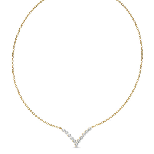 1 CT. Elena Serenity V shape Round Lab Created Diamond Necklace