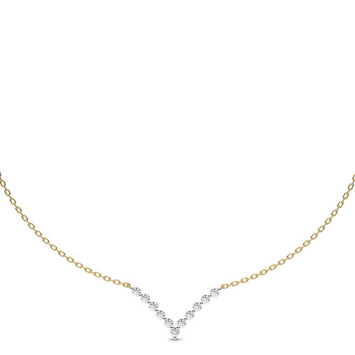 1 CT. Elena Serenity V shape Round Lab Created Diamond Necklace