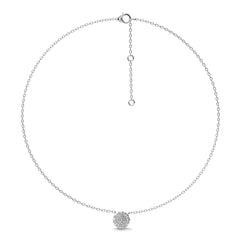 1 CT. Twinkling Cluster Round Lab Created Diamond Necklace