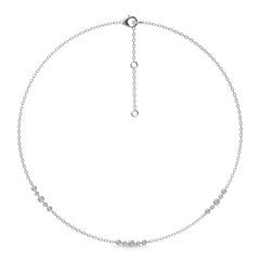 1/4 CT. Exclusive Circular Bezel  Round Lab Created Diamond Tripple Station Necklace
