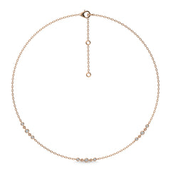 1/4 CT. Exclusive Circular Bezel  Round Natural Diamond Tripple Station Necklace