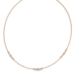 1/4 CT. Exclusive Circular Bezel  Round Lab Created Diamond Tripple Station Necklace