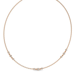 1/4 CT. Exclusive Circular Bezel  Round Lab Created Diamond Tripple Station Necklace
