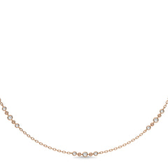 1/4 CT. Exclusive Circular Bezel  Round Lab Created Diamond Tripple Station Necklace